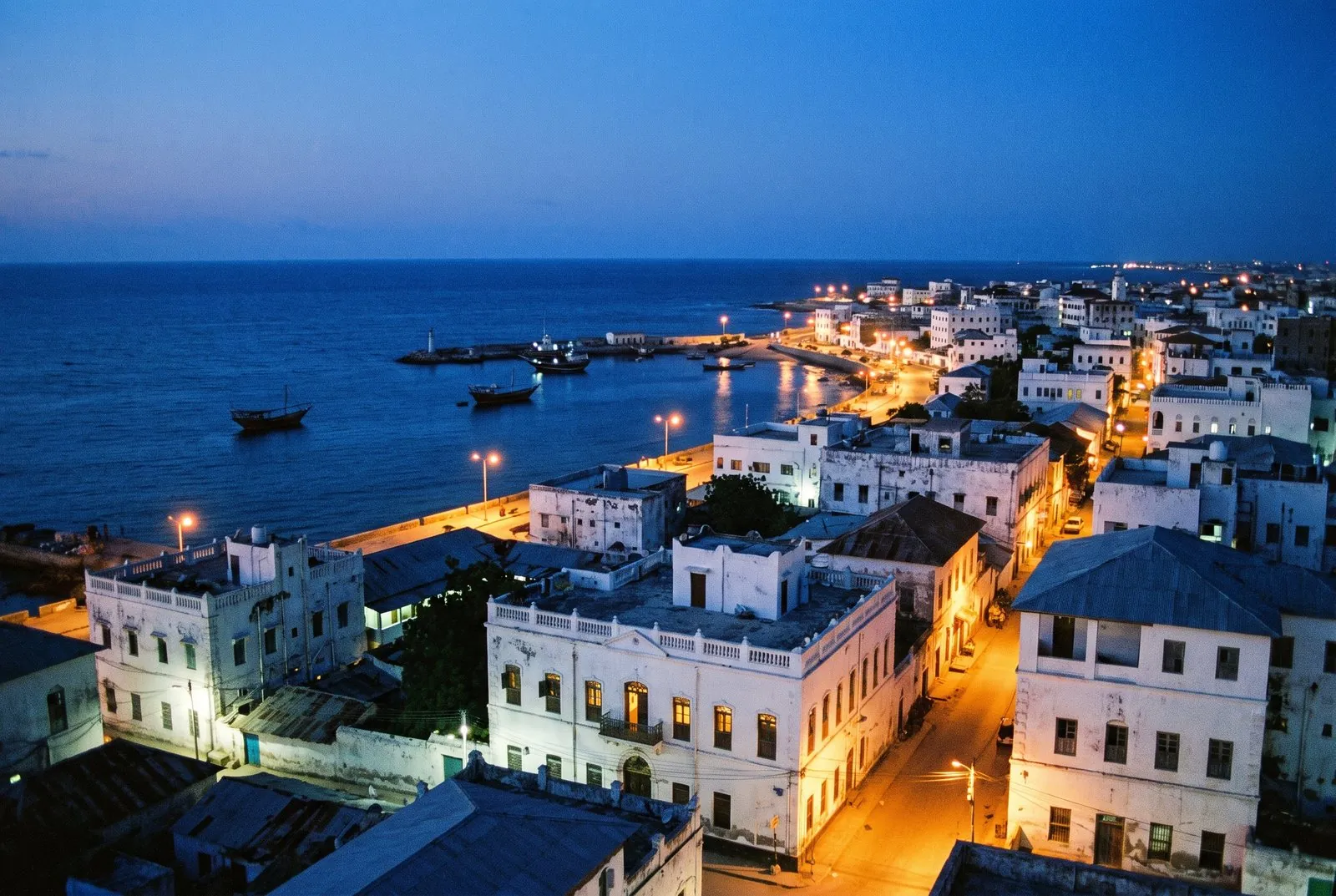 Mogadishu coastline at dusk